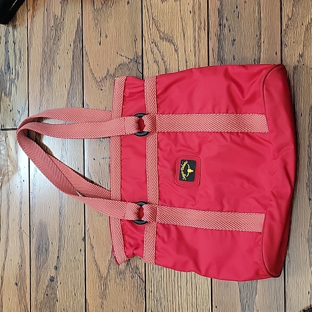 Sergio Valente Red Nylon Tote Bag